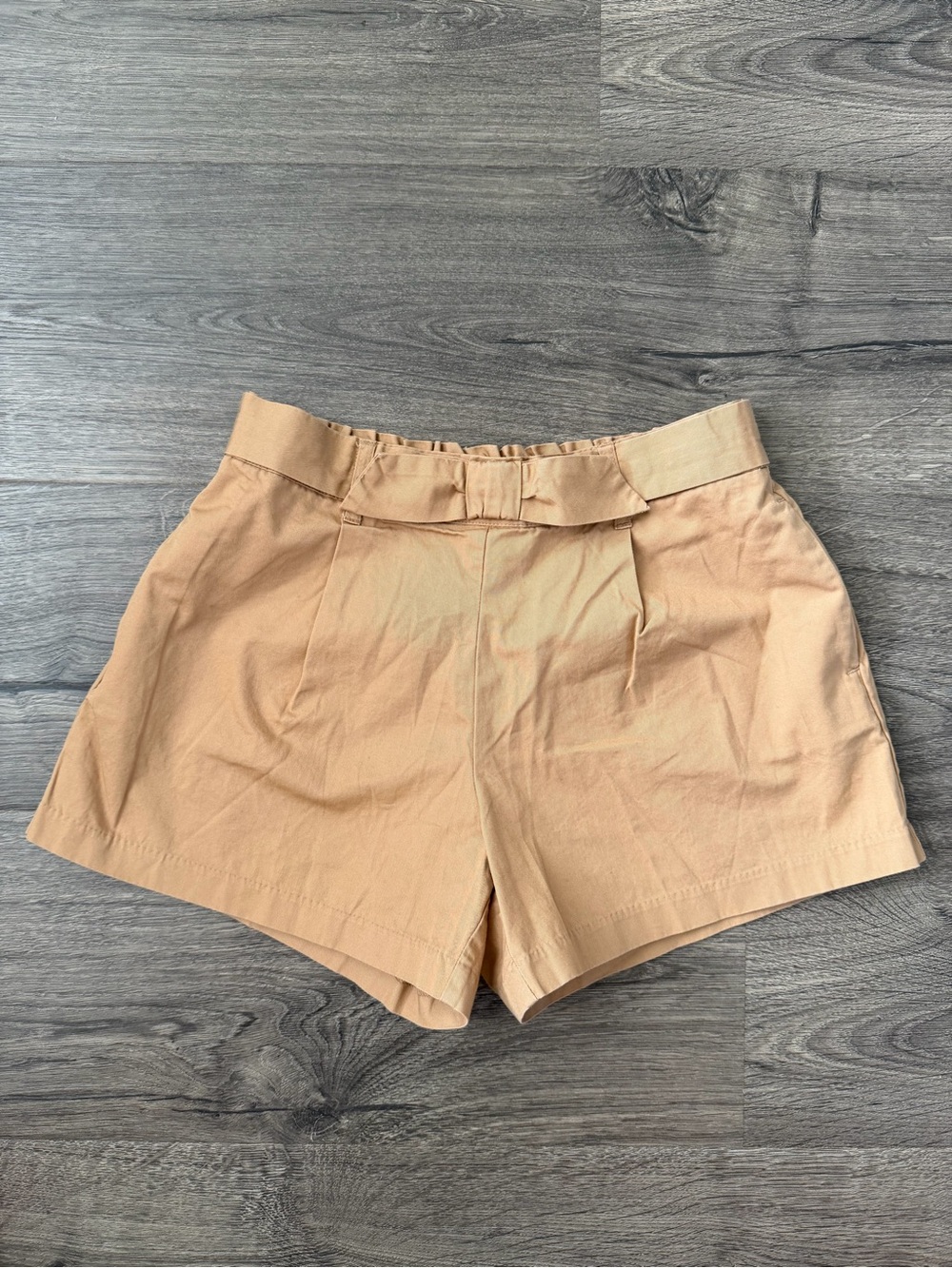 Janie and Jack High-Waist Paperbag Shorts in Tan